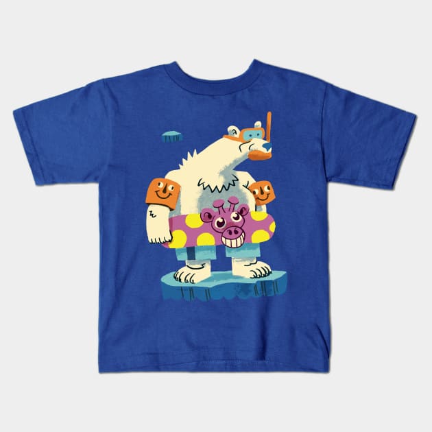 Swim Ready Polar Bear Kids T-Shirt by washburnillustration